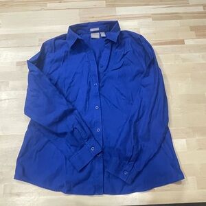 Chicos size 2 Vibrant Blue Button-Up Shirt